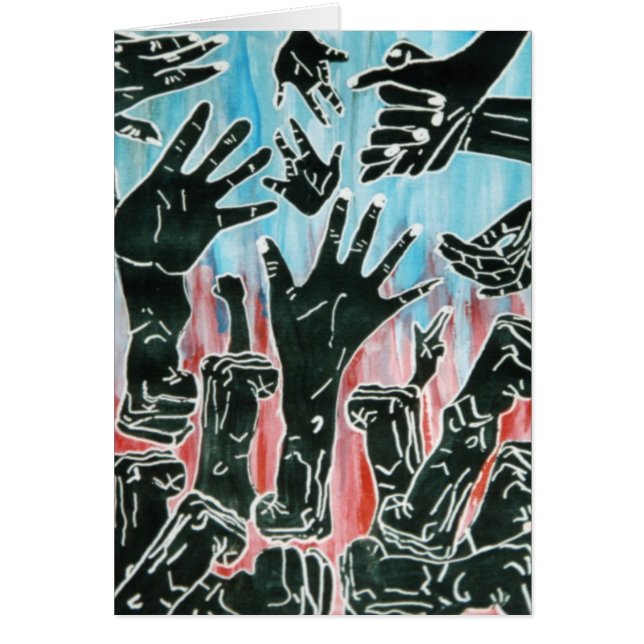 ilsken händer hälsningskort (Framsidan)