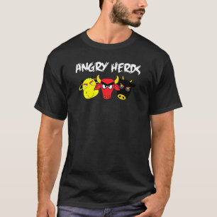 Ilsken hjord ko bonde nötkreatur jordbruk boskap S T Shirt
