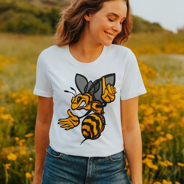 Ilsken Hornet Maskot Arg Gult T Shirt (Skapare uppladdad)