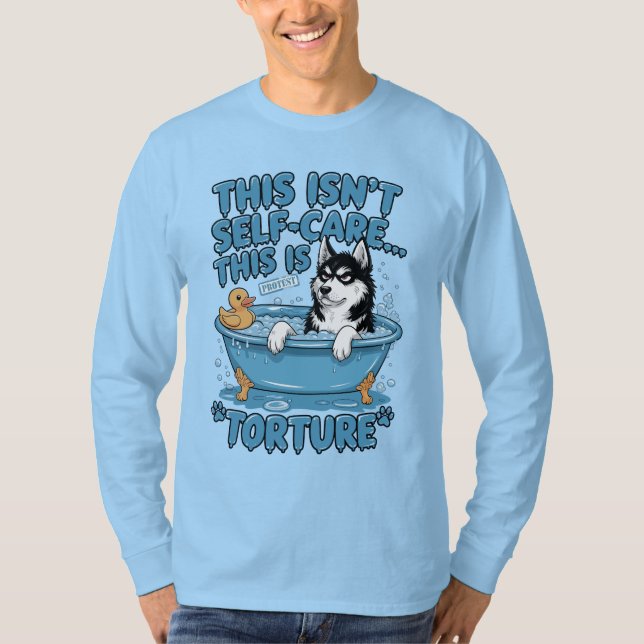 Ilsken Husky Badkar Protest T Shirt (Framsida)