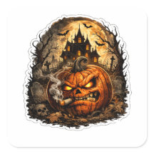 🎃 Ilsken Jack O' Lantern Halloween-dekal | Skräck