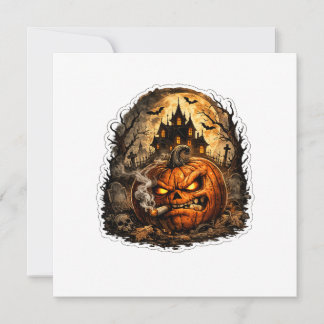 🎃 Ilsken Jack O' Lantern Halloween-dekal | Skräck Inbjudningar
