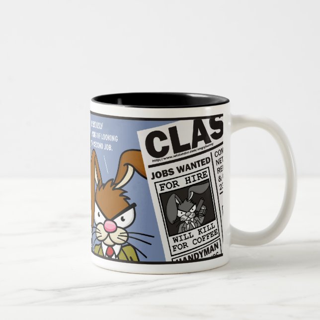 Ilsken kanin - döda för kaffe 3 Två-Tonad mugg (Höger)