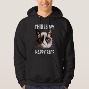 Ilsken Katt Det Här Är Min Glada Ansikte Sarksatis Hoodie