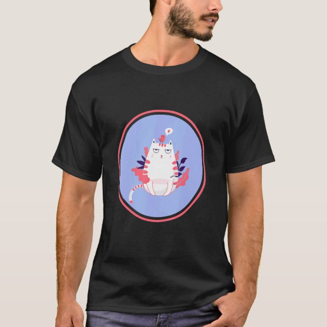 Ilsken katt husdjur t shirt (Framsida)