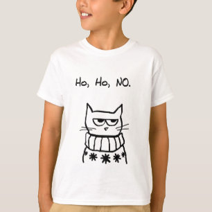 Ilsken katt i en jultröja - rolig kattjulafton tee shirt