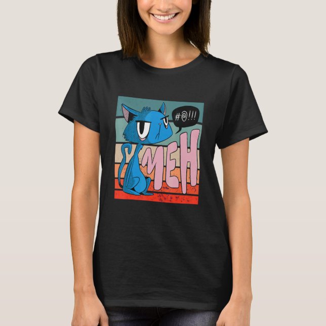 Ilsken Katt Meh T Shirt (Framsida)