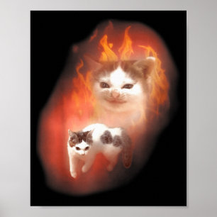 Ilsken Katt Meme Rolig Dum Katt Kattälskare Humor Poster