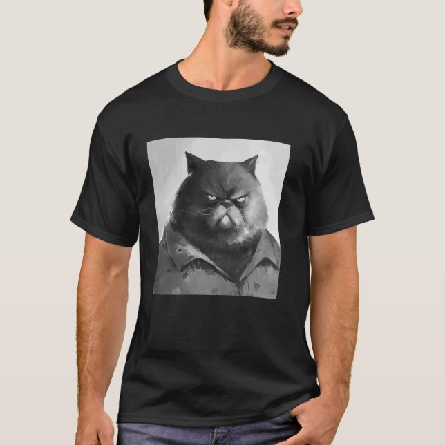 ilsken katt, rolig katt t shirt (Framsida)