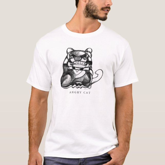 Ilsken katt t-shirt (Framsida)