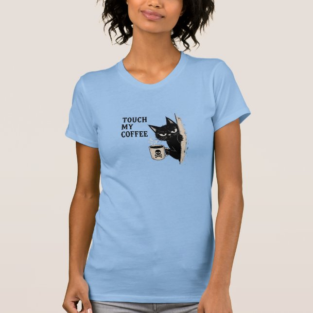 ilsken kattkaffe varning t shirt (Framsida)