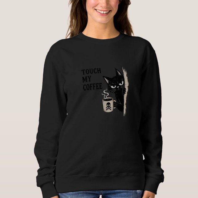 ilsken kattkaffe varning t shirt (Framsida)