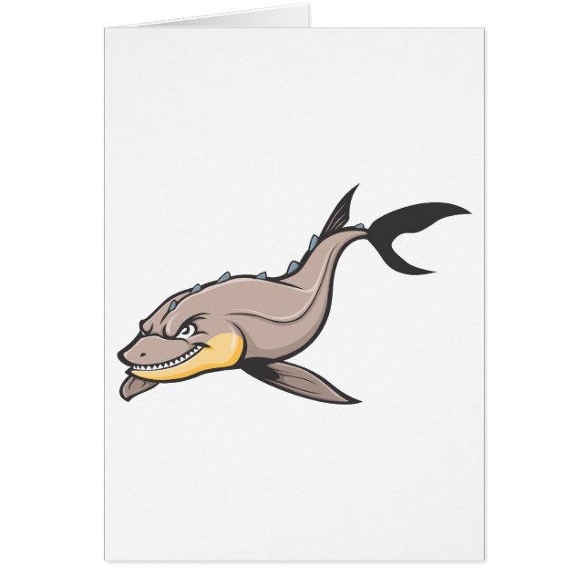 Ilsken kinesisk stör hälsningskort (Framsidan)