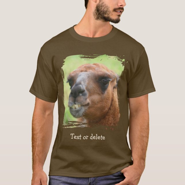 Ilsken Lama Ansikte Personlig T Shirt (Framsida)