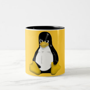 ILSKEN LINUXTUXPINGVIN Två-Tonad MUGG