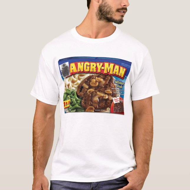 Ilsken man för hungrig man t-shirt (Framsida)
