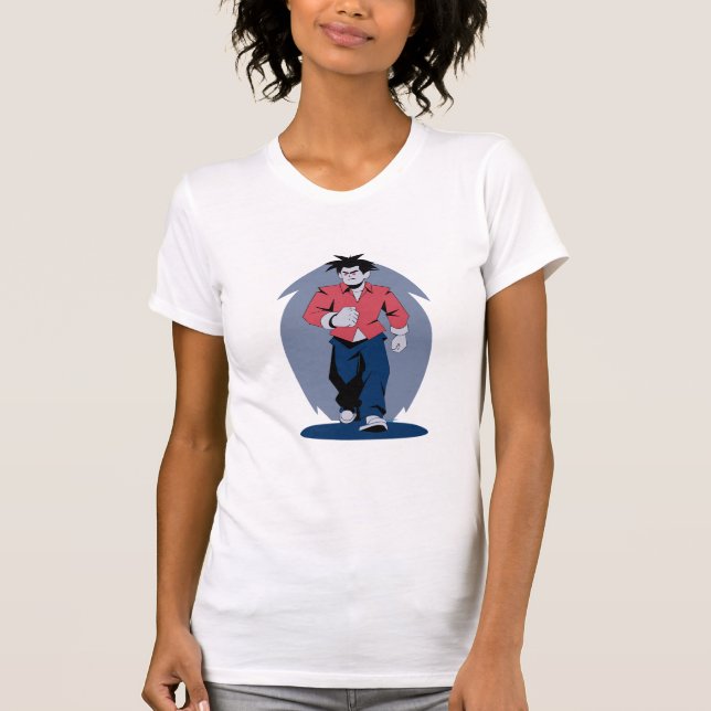 Ilsken man som går t shirt (Framsida)
