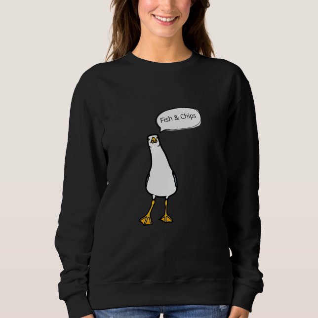 Ilsken Måsfisk & Pommes Ilsken Fågel T Shirt (Framsida)