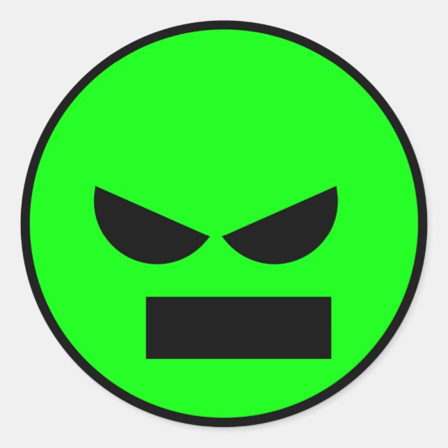 Ilsken Mister Anti-Smiley Vända mot Klistermärke (Framsida)