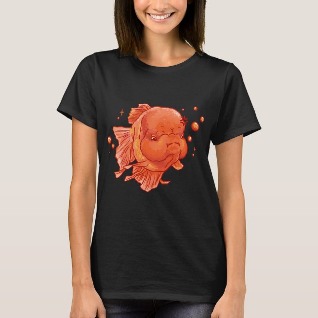 Ilsken Orange Oranda Fisk T Shirt (Framsida)