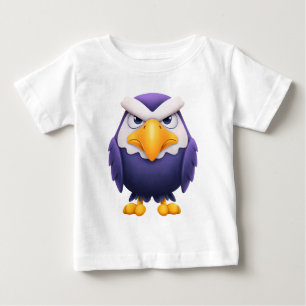 Ilsken Örn Maskot – Söt Lila Fågel för Barn T Shirt