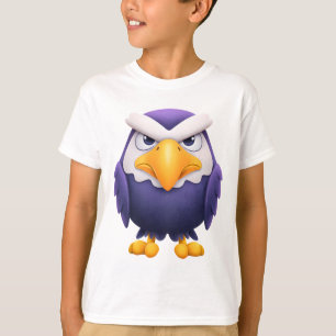 Ilsken Örn Maskot – Söt Lila Fågel för Barn T Shirt
