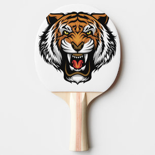 Ilsken pingisbordstennisracket med tigerhuvud pingisracket