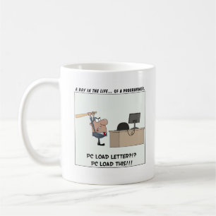 Ilsken programmerare slår datoren kaffemugg