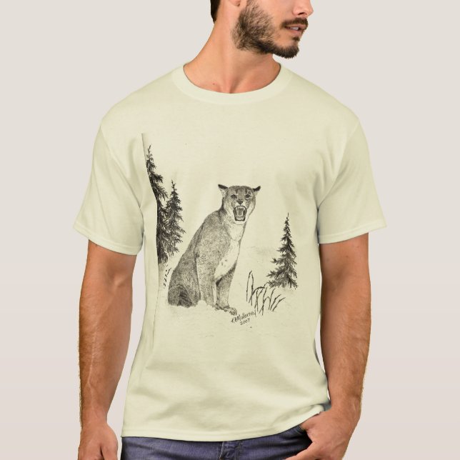 Ilsken pumaT-tröja Tee Shirt (Framsida)