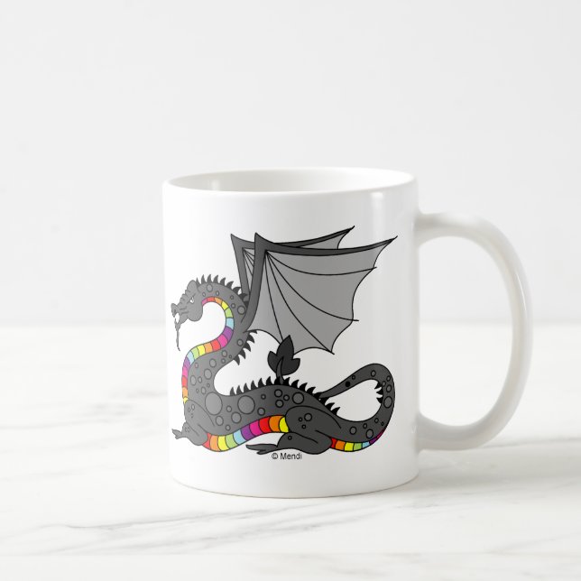 Ilsken regnbågedrake kaffemugg (Höger)