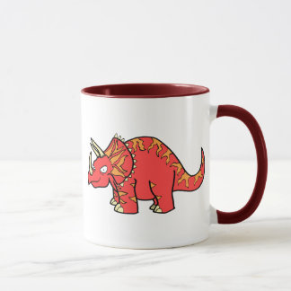 Ilsken röd Triceratops - Dinosaur-gifts.com Mugg