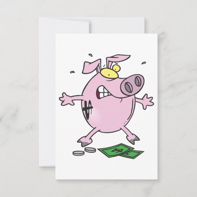Ilsken Rosa Spargris Rolig Stressad Gris Inbjudningar (Framsida)