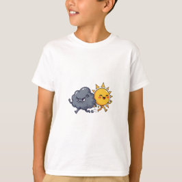 Ilsken stormmoln jagar glada solbarn t shirt