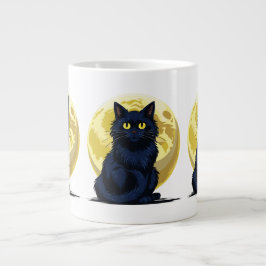 Ilsken svart katt jumbo mugg