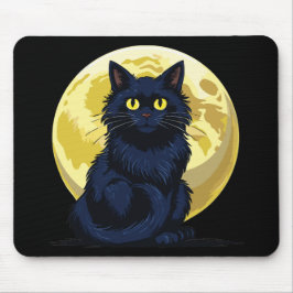 Ilsken svart katt musmatta