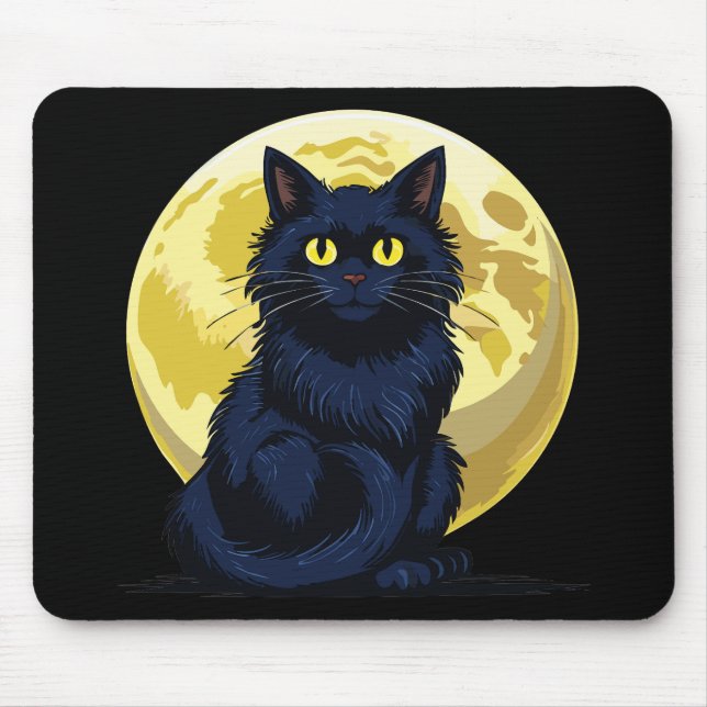 Ilsken svart katt musmatta (Framsidan)
