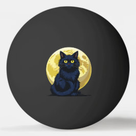 Ilsken svart katt pingisboll