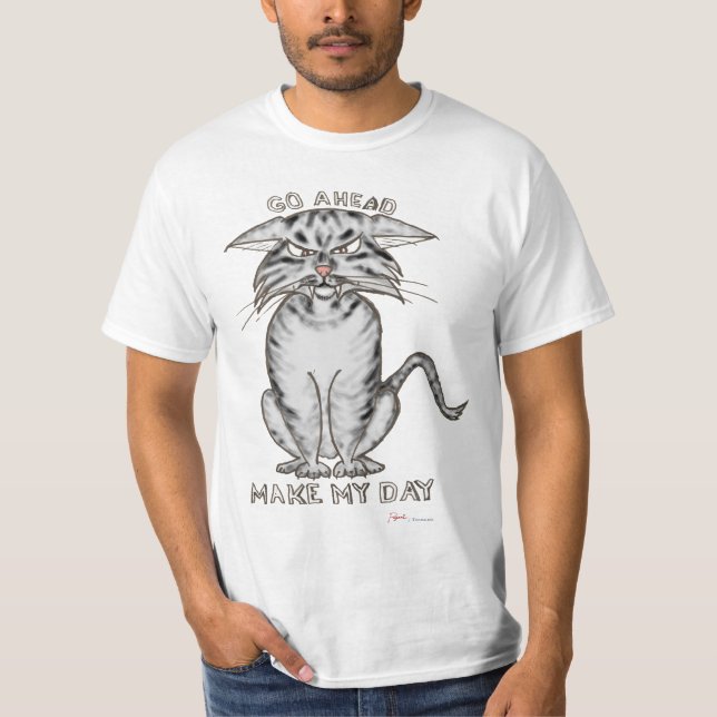 Ilsken tabby kattT-tröja T-shirt (Framsida)
