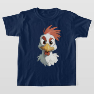 Ilsken Tecknad Kycklinghuvud T Shirt