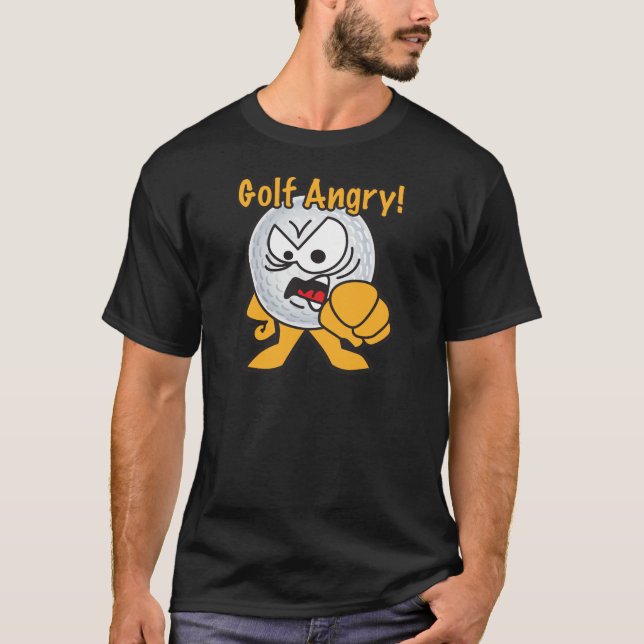 Ilsken tecknadgolfboll för Golf T-shirt (Framsida)