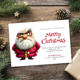 Ilsken Tomte fantasifull digital julhälsning Julkort