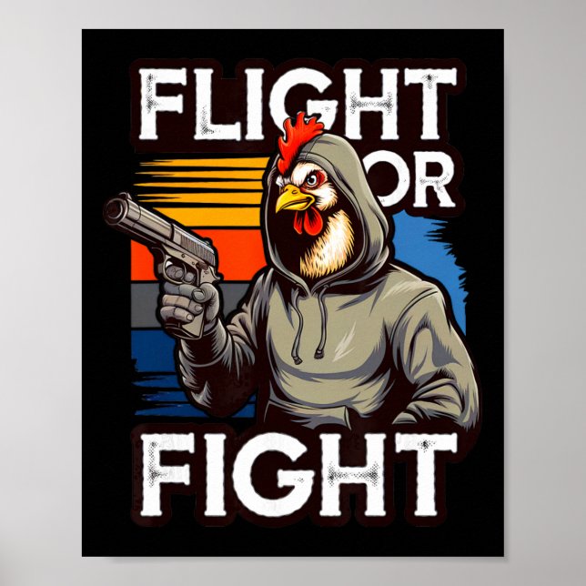 Ilsken Tuffing Kyckling Flykt Eller Kamp Respons R Poster (Framsidan)