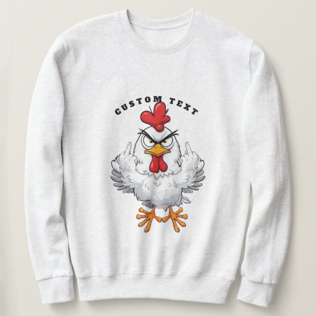 Ilsken Tupp Flippande Fågel - Anpassad Meme Skämt Lång Ärmad Tröja (Design framsida)