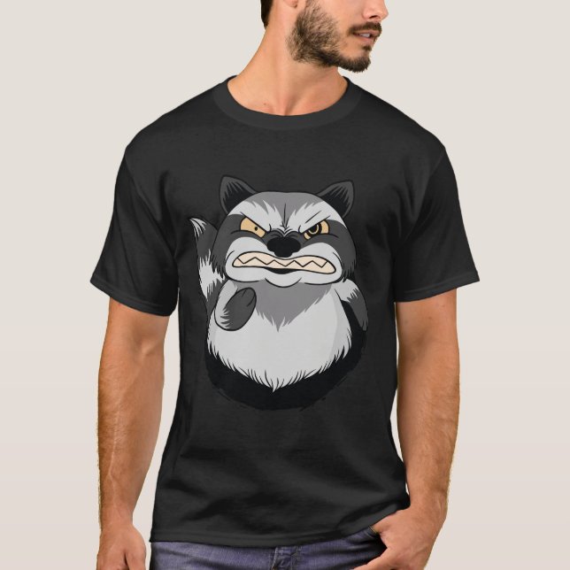 Ilsken tvättbjörn t shirt (Framsida)