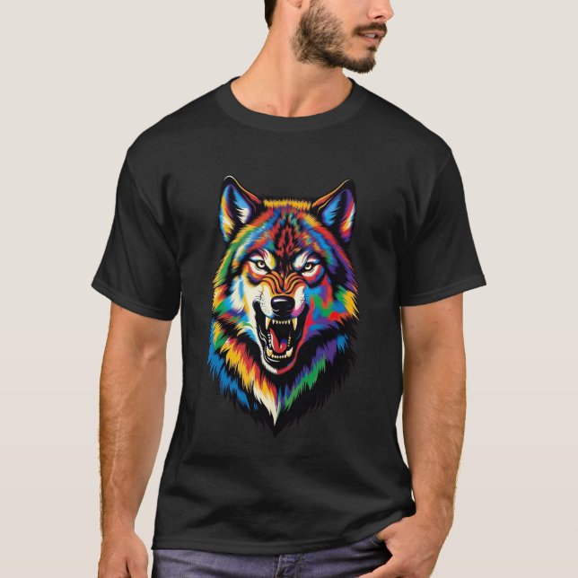 Ilsken Varghuvud T Shirt (Framsida)