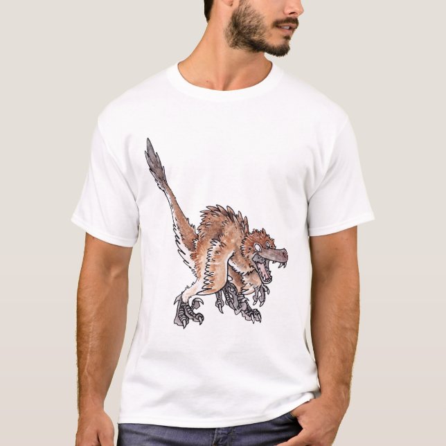 Ilsken Velociraptor T Shirt (Framsida)