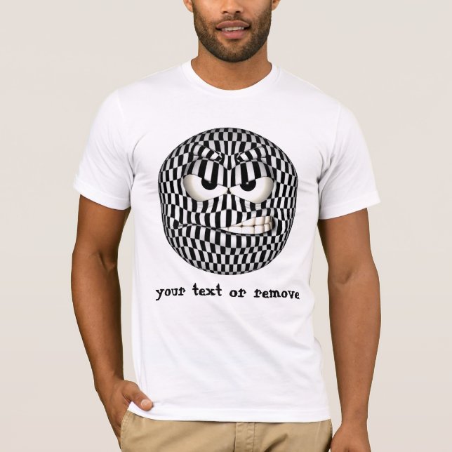 Ilsket Ansikte Emoticon T Shirt (Framsida)