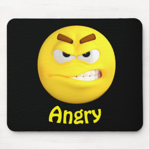 Ilsket ansikte för Emoji Emoticontecknad Musmatta