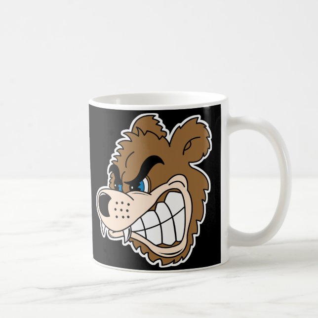 ilsket morrande björnansikte kaffemugg (Höger)