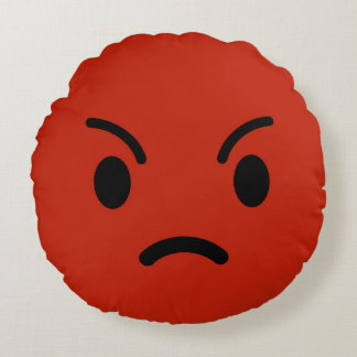 Ilskna Emoji Rund Kudde